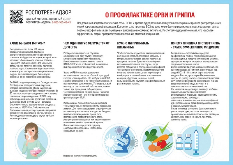 Профилактика вирусных инфекций (ОРВИ) и гриппа.